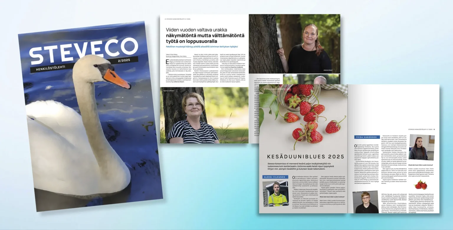 Asiakas- ja henkilöstölehtien taitto Mainostoimisto Hammi