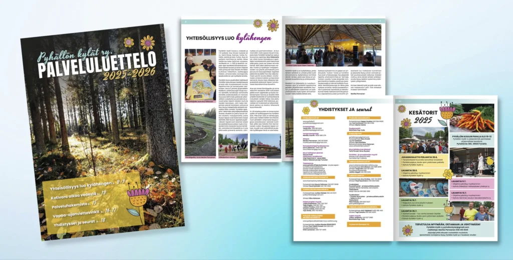Palveluluettelon suunnittelu ja tulostus Haminan mainostoimisto