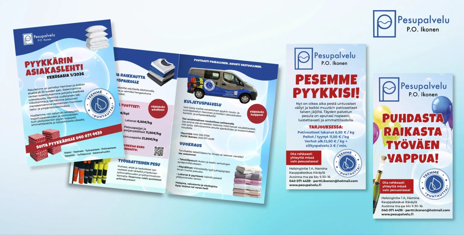 esitteiden suunnittelu mainostoimisto HMM Hamina